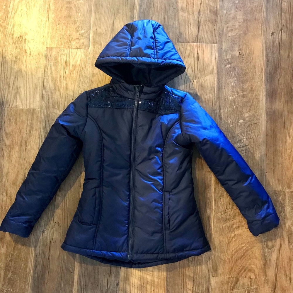 Navy Gymboree Sequined Puffer Coat